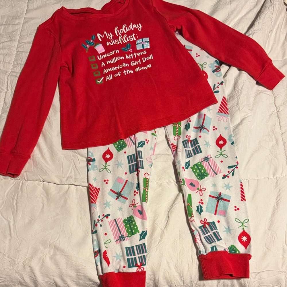 American Girl Festive Red and White Pajama Set